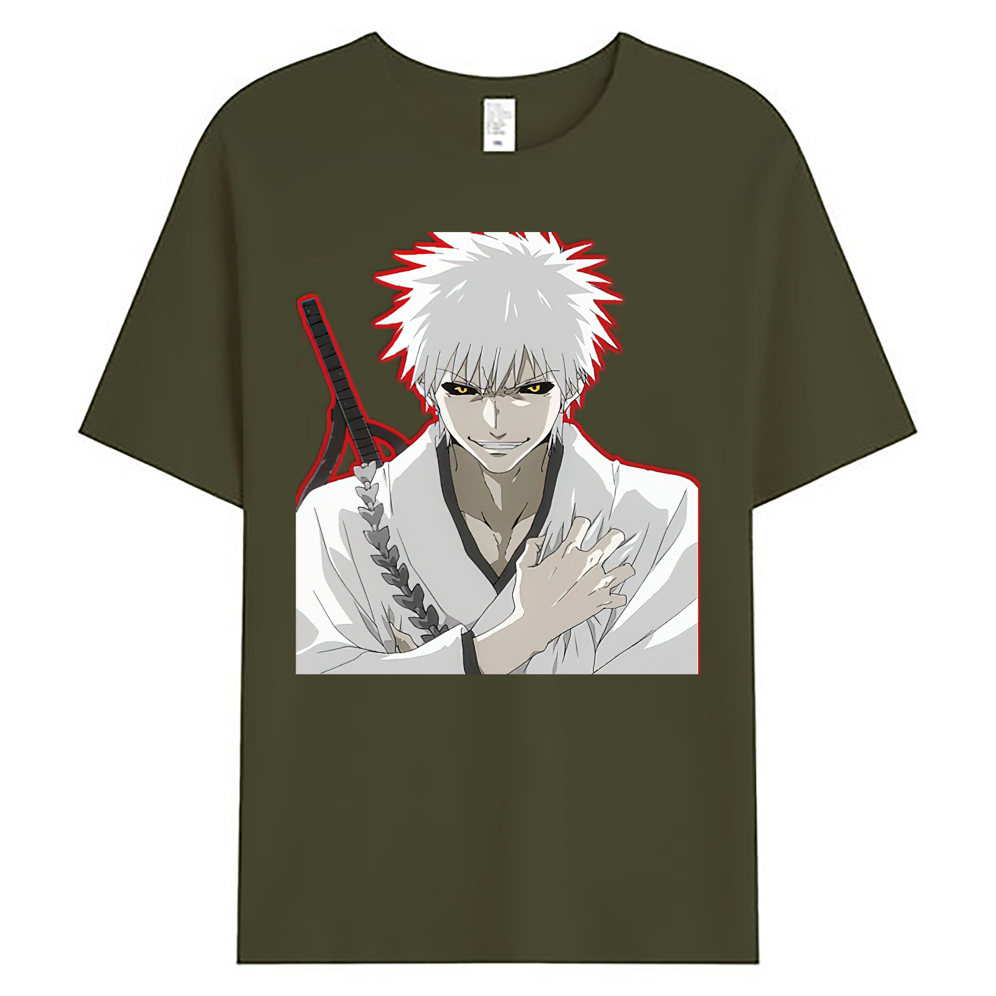 （画像用） ブリーチ 黒崎一護（くろさき いちご）BLEACH Kurosaki Ichigo 綿100％ メンズ半袖Tシャツ｜肌触りやわらか＆通気性